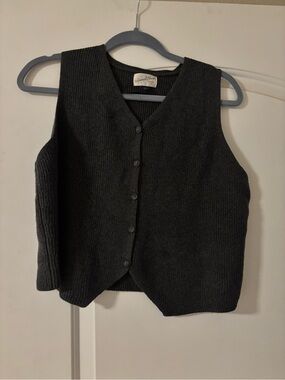 Universal Thread Charcoal V-Neck Button Sweater Vest